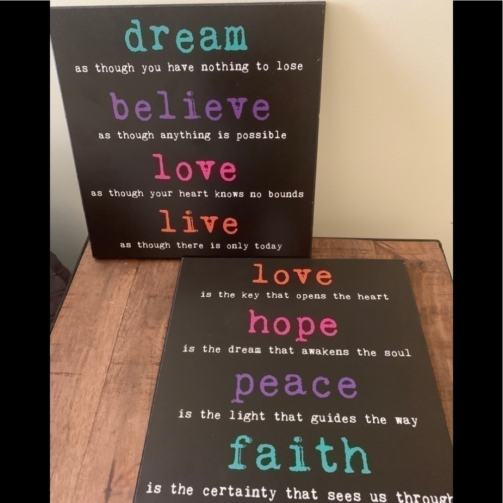 Kirklands set of inspirational plaques